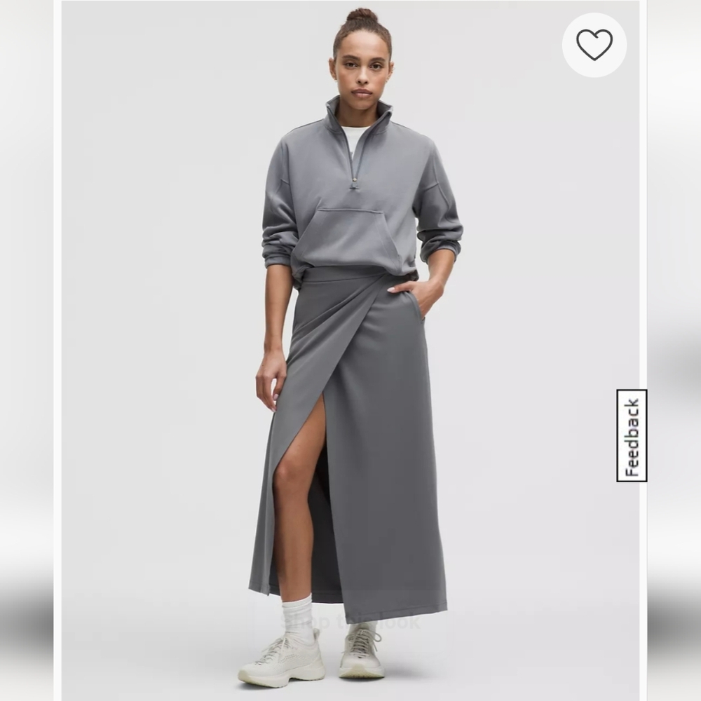 New LULULEMON Daydrift Highrise Maxi Skirt, Faux Wrap Style